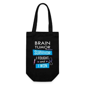 Brain Tumor survivor, I fought and I won - Gift Bag for Bottles - black - Front