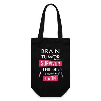 Brain Tumor survivor, I fought and I won - Gift Bag for Bottles - black - Front
