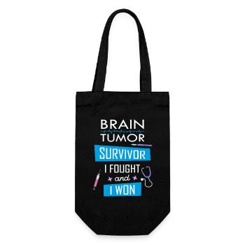 Brain Tumor survivor, I fought and I won - Gift Bag for Bottles - black - Front