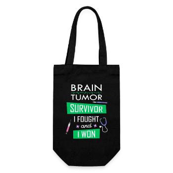 Brain Tumor survivor, I fought and I won - Gift Bag for Bottles - black - Front