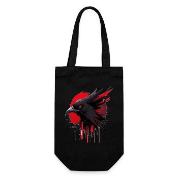 Fantasievogel rot-schwarz - Geschenkbeutel für Flaschen - Schwarz - Vorne