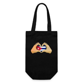 Kuba - Geschenkbeutel für Flaschen - Schwarz - Vorne