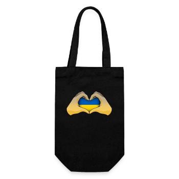 Ukraine - Geschenkbeutel für Flaschen - Schwarz - Vorne