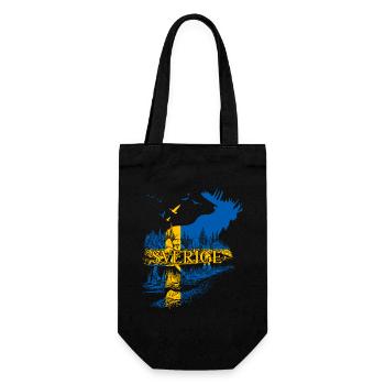SVERIGE ELCH SCHWEDEN FLAGGE - Geschenkbeutel für Flaschen - Schwarz - Vorne