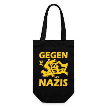 Gegen nazis - Geschenkbeutel für Flaschen - Schwarz - Vorne