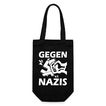 Gegen nazis faust - Geschenkbeutel für Flaschen - Schwarz - Vorne