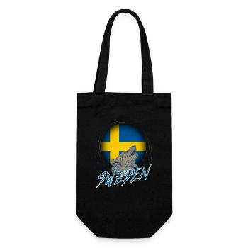 Schweden - Geschenkbeutel für Flaschen - Schwarz - Vorne