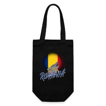Rumänien - Geschenkbeutel für Flaschen - Schwarz - Vorne