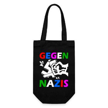 Gegen nazis faust - Geschenkbeutel für Flaschen - Schwarz - Vorne