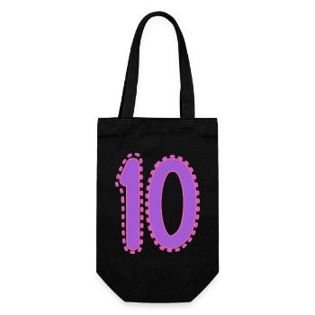 10. 10 JAHRE. 10-JÄHRIGES JUBILÄUM. 10-JÄHRIGES JUBILÄUM. - Geschenkbeutel für Flaschen - Schwarz - Vorne