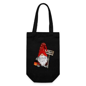 Helfer Wichtel Weihnachtsgnom - Geschenkbeutel für Flaschen - Schwarz - Vorne