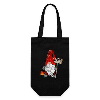Wichtel Team Weihnachtsgnom - Geschenkbeutel für Flaschen - Schwarz - Vorne