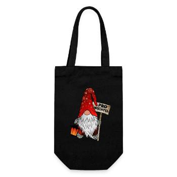 Pro Wichtel – Weihnachtsgnom - Geschenkbeutel für Flaschen - Schwarz - Vorne