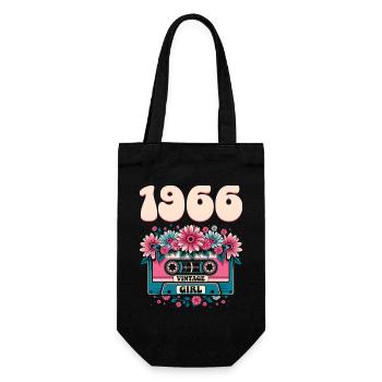 Kassette zum 60-jährigen Jubiläum der Damen 1966 - Geschenkbeutel für Flaschen - Schwarz - Vorne