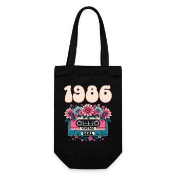Cassette Femme 40eme Anniversaire 1986 - Sac à bouteille - noir - Devant
