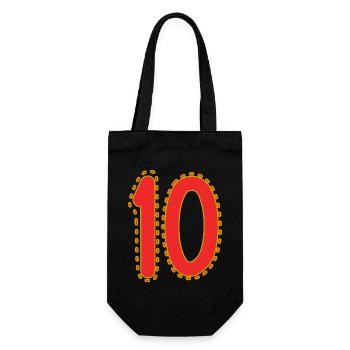 10. 10 YEARS. 10th ANNIVERSARY. 10 YEAR ANNIVERSARY. - Gift Bag for Bottles - black - Front