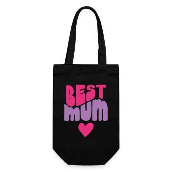 Best Mum - Gift Bag for Bottles - black - Front