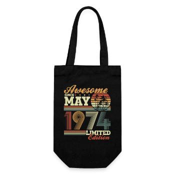 Mai 1974 Naissance Anniversaire Vintage Rétro - Sac à bouteille - noir - Devant