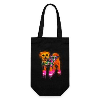 Chien avec lunettes de soleil et chemise hawaïenne - Sac à bouteille - noir - Devant