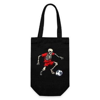 Skeleton Footballer (red) - Gift Bag for Bottles - black - Front