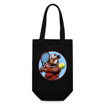 Joueur de tennis Bear - Sac à bouteille - noir - Devant