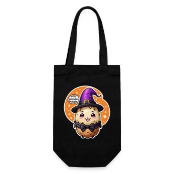 Happy Halloween Potato (Kartoffel) - Geschenkbeutel für Flaschen - Schwarz - Vorne