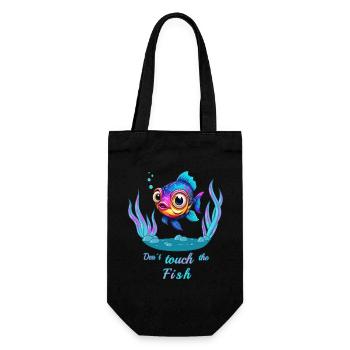 Fass den Fisch nicht an ! - Geschenkbeutel für Flaschen - Schwarz - Vorne