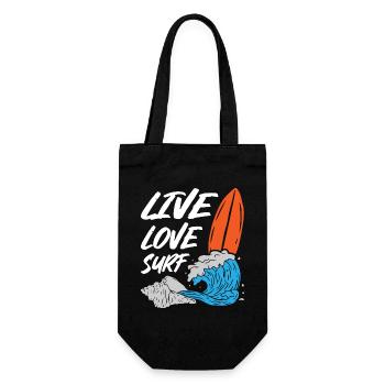 Live Love Surfing - Geschenkbeutel für Flaschen - Schwarz - Vorne