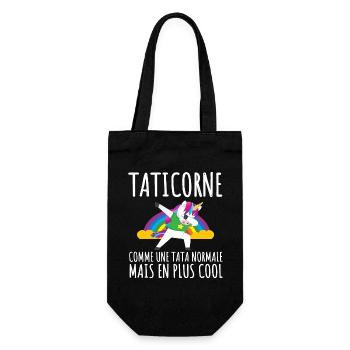 Taticorne humour tata cadeau tante licorne - Sac à bouteille - noir - Devant