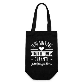 Je ne suis pas tout le temps chiante humour cadeau - Sac à bouteille - noir - Devant