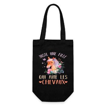 Juste une fille qui adore les chevaux cadeau - Sac à bouteille - noir - Devant