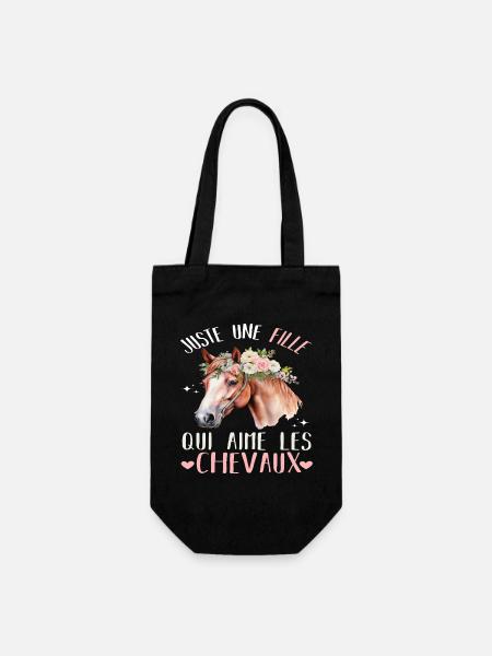 Juste une fille qui adore les chevaux cadeau - Sac à bouteille - noir