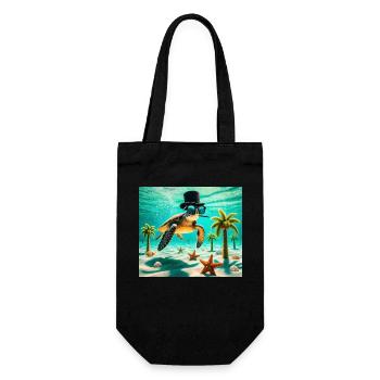 Turtle - Gift Bag for Bottles - black - Front