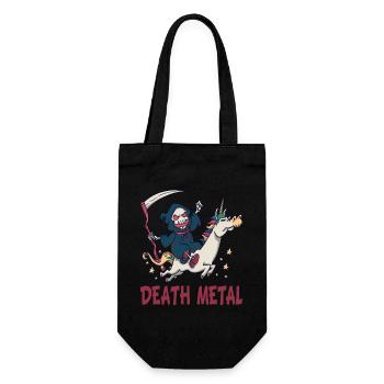 Lustiger Death Metal Sensenmann Einhorn Metalhead - Geschenkbeutel für Flaschen - Schwarz - Vorne