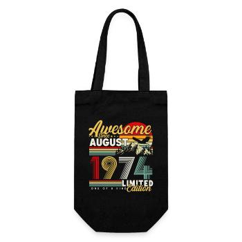 Août 1974 Vintage Vintage Rétro Anniversaire - Sac à bouteille - noir - Devant
