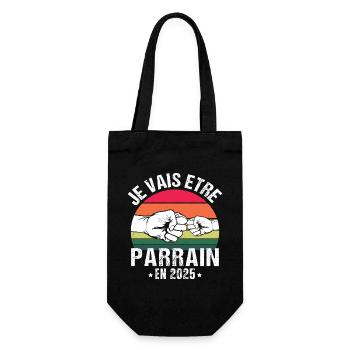 Je vais être parrain 2025 futur parrain vintage - Sac à bouteille - noir - Devant