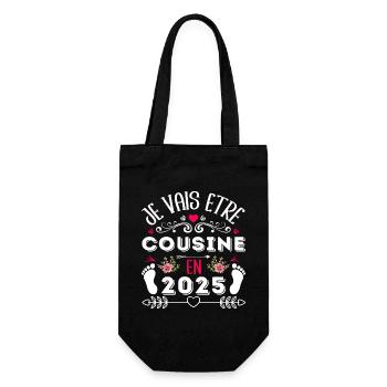 Je vais être cousine 2025 annonce naissance cadeau - Sac à bouteille - noir - Devant
