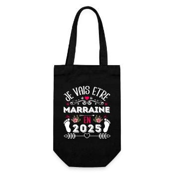 Je vais être marraine en 2025 cadeau marraine 2025 - Sac à bouteille - noir - Devant