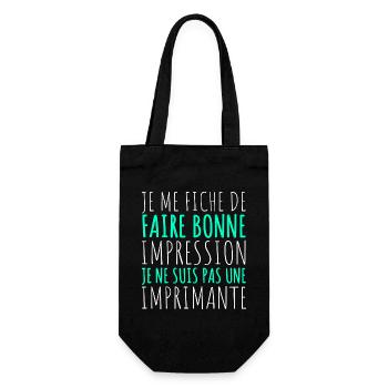 Je me fiche de faire bonne impression humour - Sac à bouteille - noir - Devant