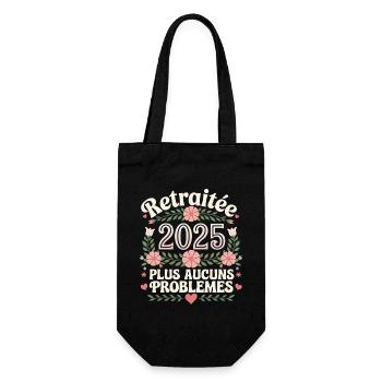 Retraitée 2025 plus aucuns problèmes motif floral - Sac à bouteille - noir - Devant