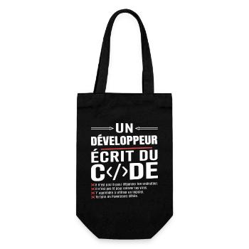 Un développeur écrit du code humour programmation - Sac à bouteille - noir - Devant