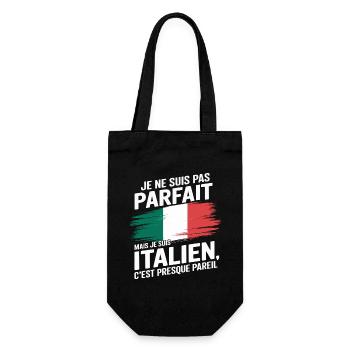 Je Ne Suis Pas Parfait Mais Italien Humour Cadeau - Sac à bouteille - noir - Devant
