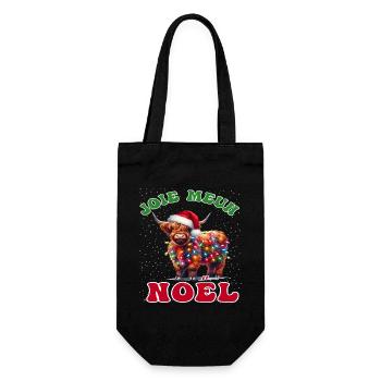 Joie Meuh Noël Cadeau Humoristique Vache Noël - Sac à bouteille - noir - Devant