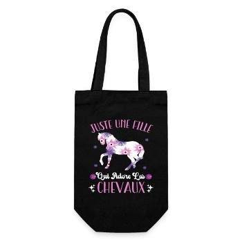 Juste Une Fille Qui Adore Les Chevaux Cadeau - Sac à bouteille - noir - Devant