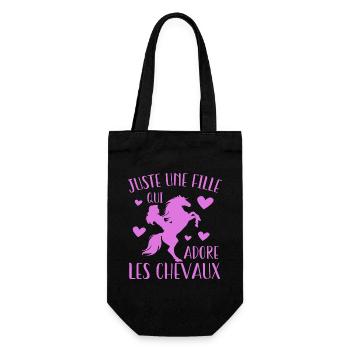 Juste Une Fille Qui Adore Les Chevaux Cadeau - Sac à bouteille - noir - Devant
