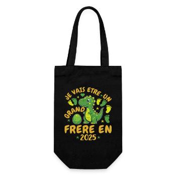 Grand Frère 2025 Annonce Grossesse Cadeau Dino - Sac à bouteille - noir - Devant