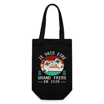 Grand Frère 2025 Annonce Naissance Geek Gamer - Sac à bouteille - noir - Devant