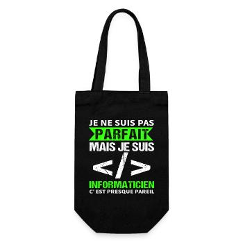 Humour Geek Cadeau Informaticien Programmeur - Sac à bouteille - noir - Devant
