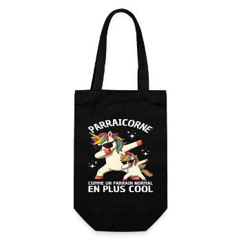 Parraicorne Humour Parrain Licorne Dab Cadeau - Sac à bouteille - noir - Devant