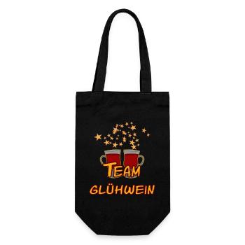 Glühwein Team - Geschenkbeutel für Flaschen - Schwarz - Vorne